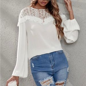 New beautiful white lace blouse!!